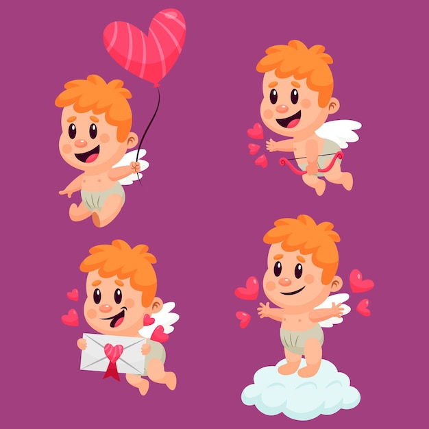 Free vector cartoon cupid character collection