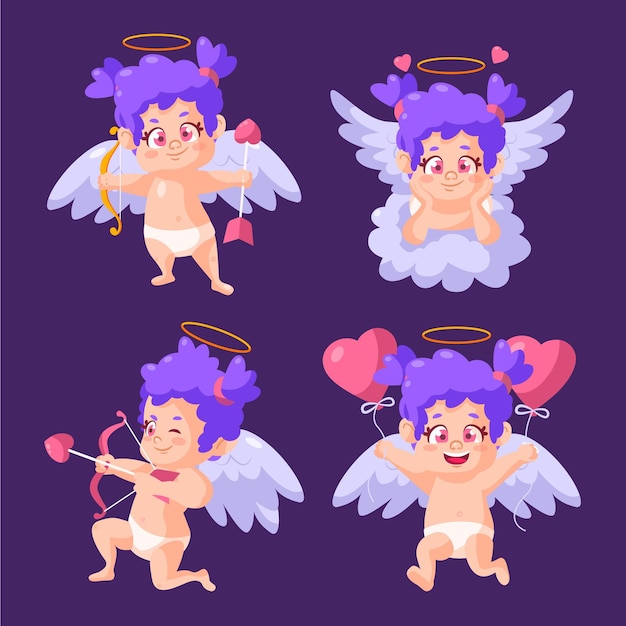 Free Vector cartoon cupid character collection