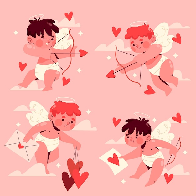 Free vector cartoon cupid character collection