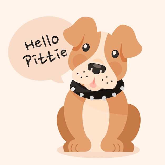 Free Vector cartoon cute pitbull illustration