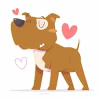 Free vector cartoon cute pitbull illustration