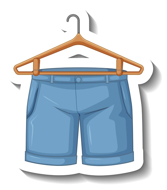 Free vector cartoon denim shorts with coathanger