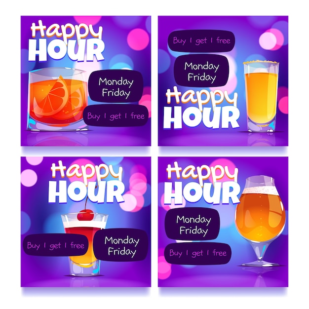 Free Vector cartoon design alcohol instagram post