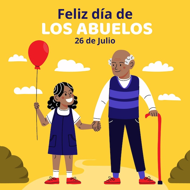 Free vector cartoon dia de los abuelos illustration