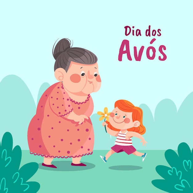 Cartoon dia dos avos illustration