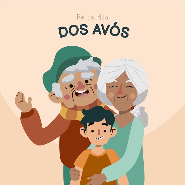 Cartoon dia dos avos illustration