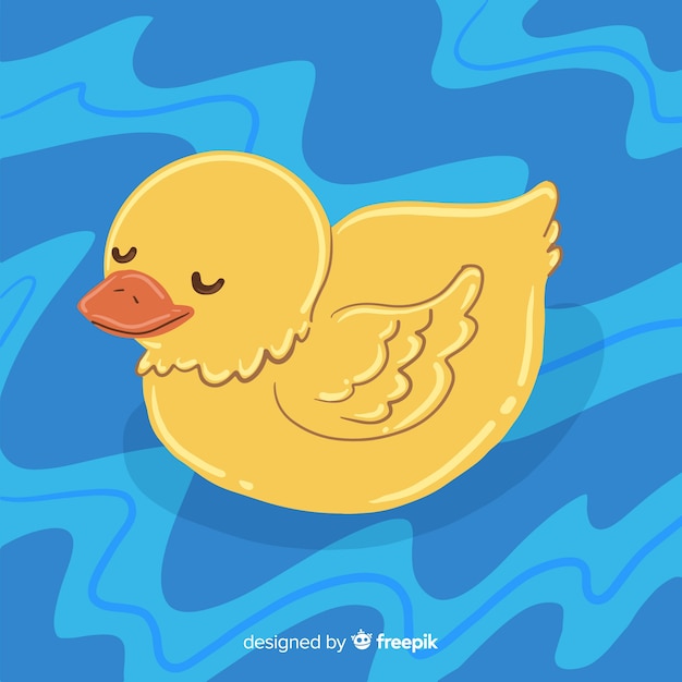 Cartoon draw with rubber duck 