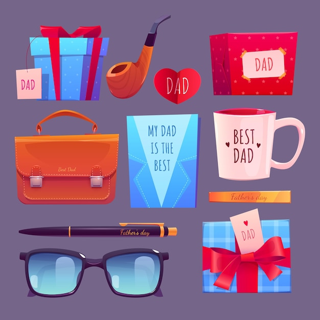 Free Vector cartoon father's day badge collection