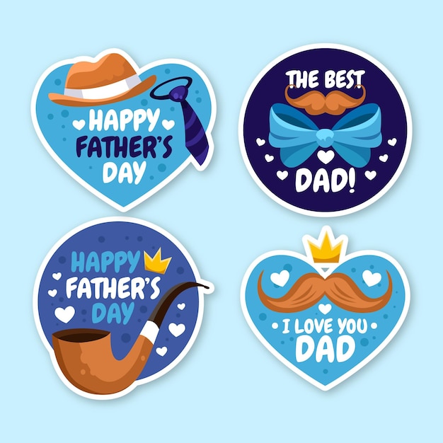 Cartoon father's day badges collection