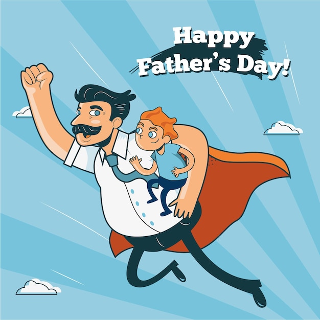 Cartoon father's day illustration