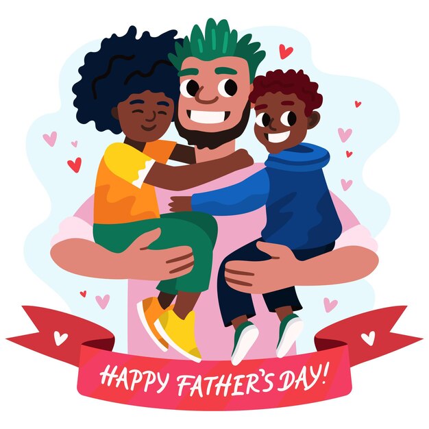 Cartoon father's day illustration