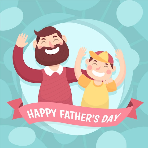 Free Vector cartoon father's day illustration