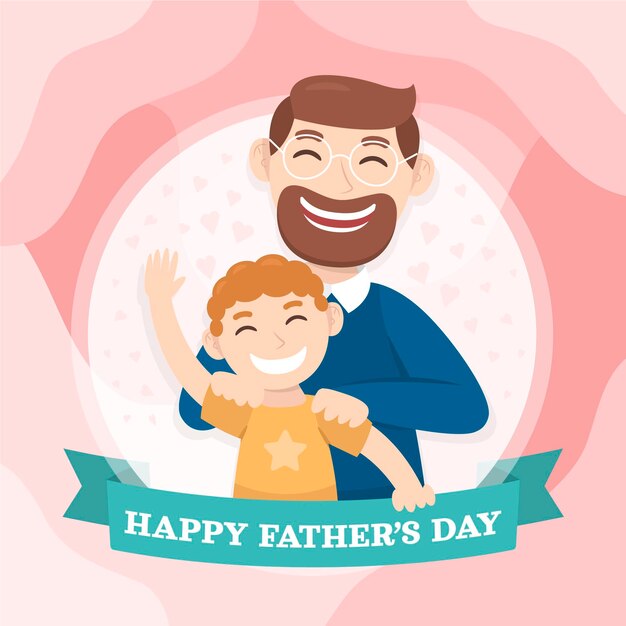 Cartoon father's day illustration