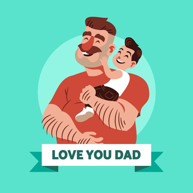 Cartoon father's day illustration