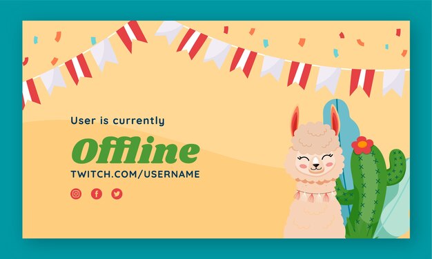 Cartoon fiestas patrias peru twitch background