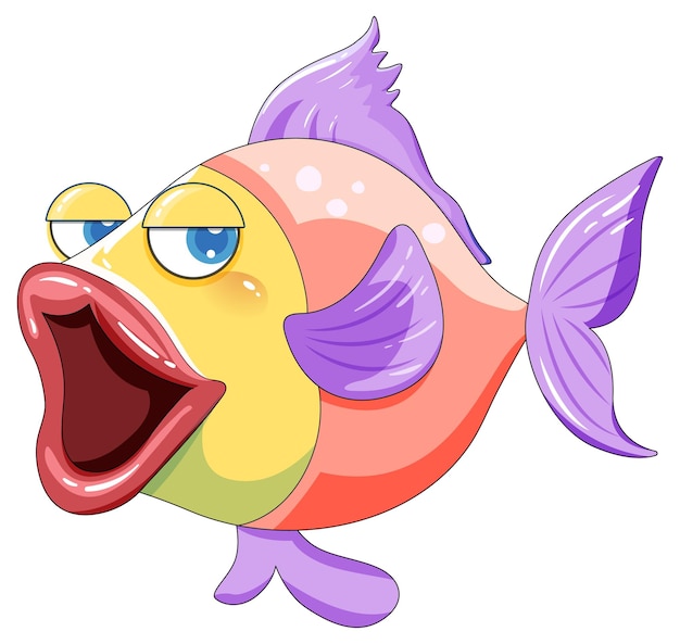 Free Vector cartoon fish with big lips