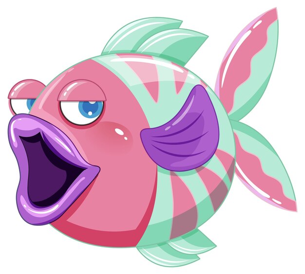 Cartoon fish with big lips