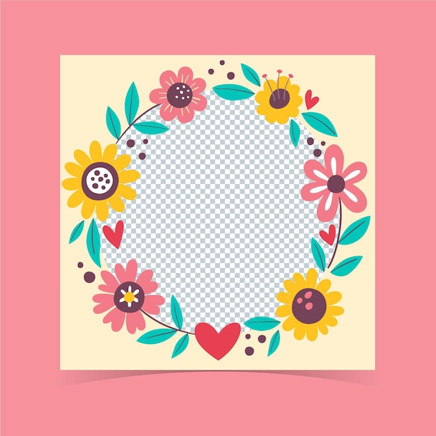 Cartoon floral facebook frame