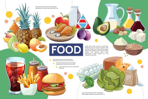 Cartoon food infographic concept 