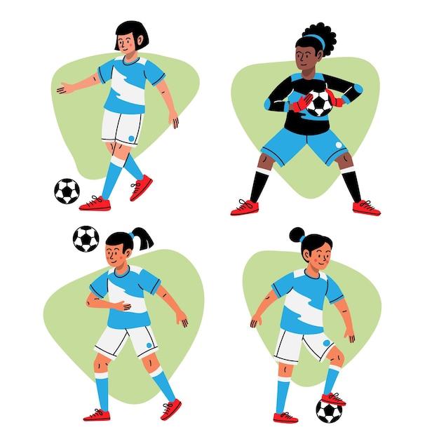 Free Vector cartoon football players collection