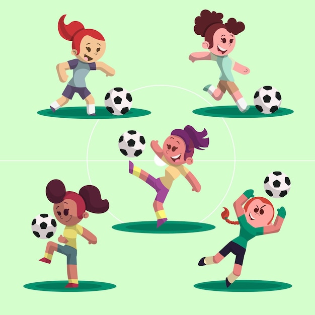 Cartoon football players illustration