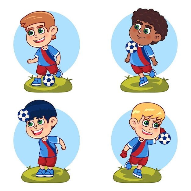 Free Vector cartoon football players