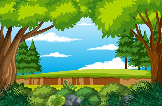 Cartoon forest environment background