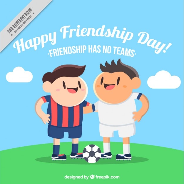 Free Vector cartoon friend footballers background