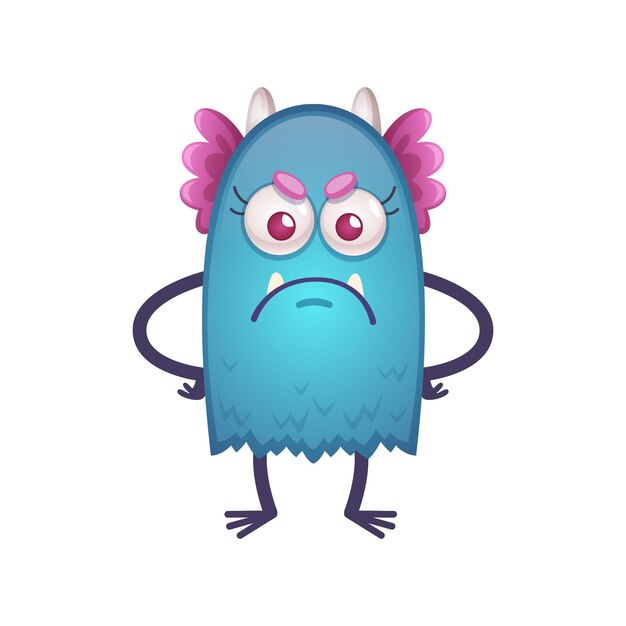 Cartoon funny angry beast character illustration