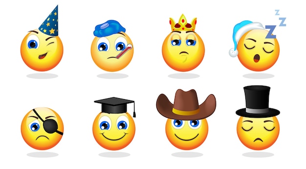 Free Vector cartoon funny emoticons set