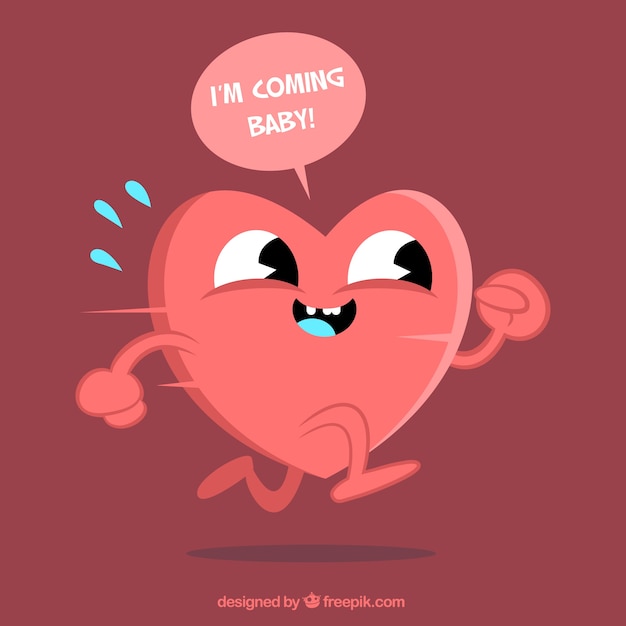 Free Vector cartoon funny heart 