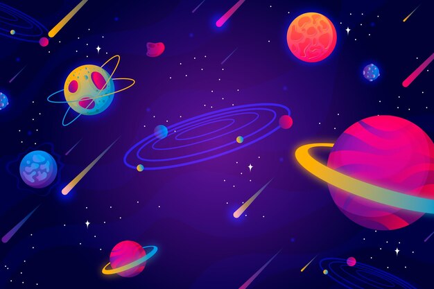 Cartoon galaxy with stars background