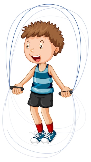 Free Vector cartoon girl jumping rope