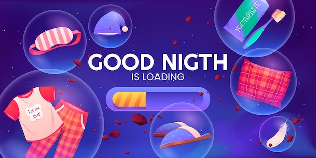 Cartoon good night background