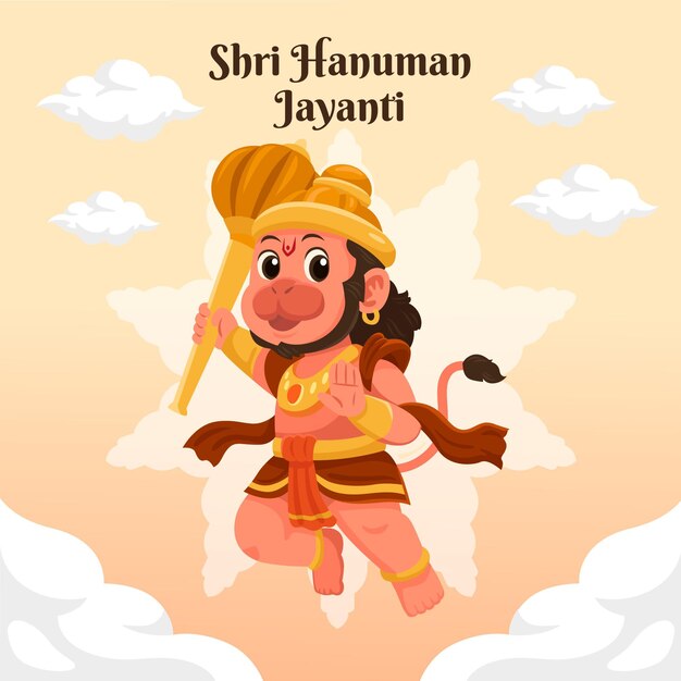 Cartoon hanuman jayanti illustration