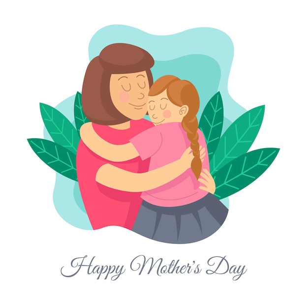 Cartoon happy mother's day illustration