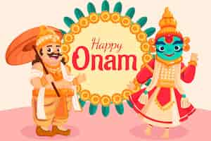 Free vector cartoon indian onam illustration