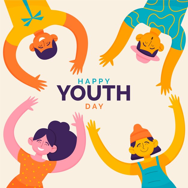 Cartoon international youth day illustration