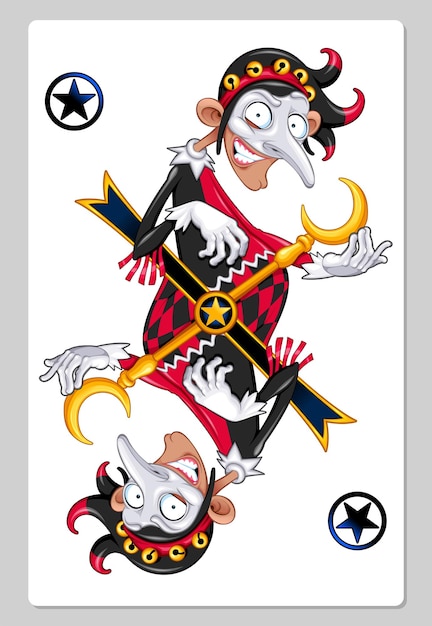 Free Vector cartoon joker for playing cards