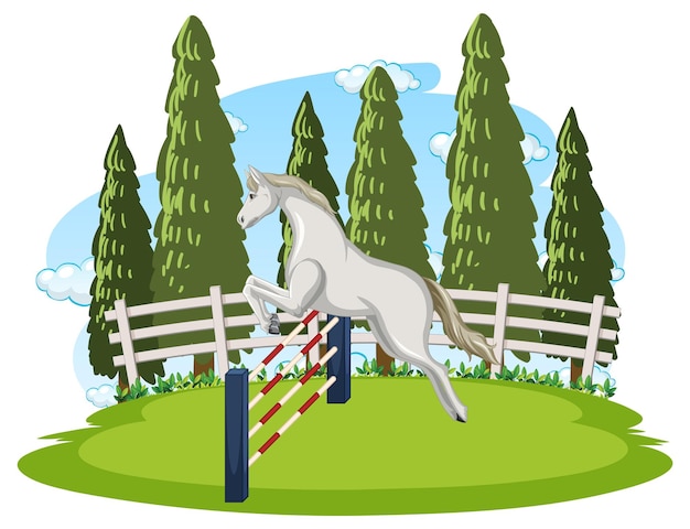 Free Vector cartoon jumping horse show