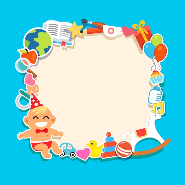 Free Vector cartoon kids frame