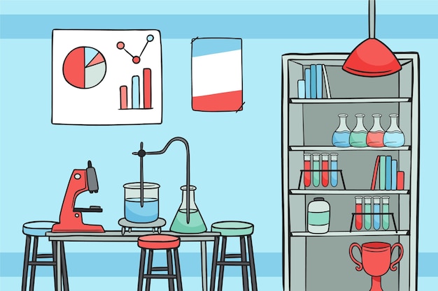 Free Vector cartoon laboratory room illustration