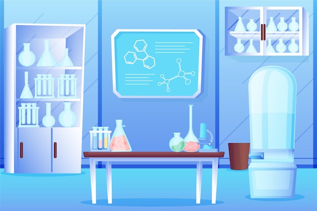 Free Vector cartoon laboratory room illustration