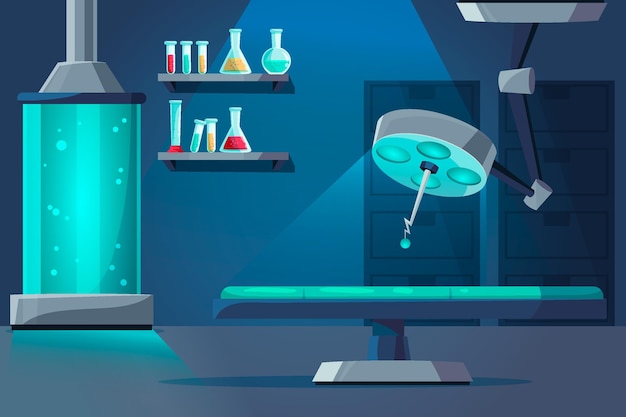 Free Vector cartoon laboratory room with equipment