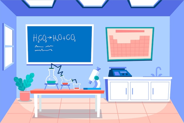 Free Vector cartoon laboratory room