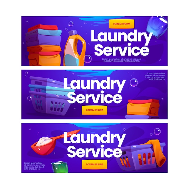 Free Vector cartoon laundry service banner