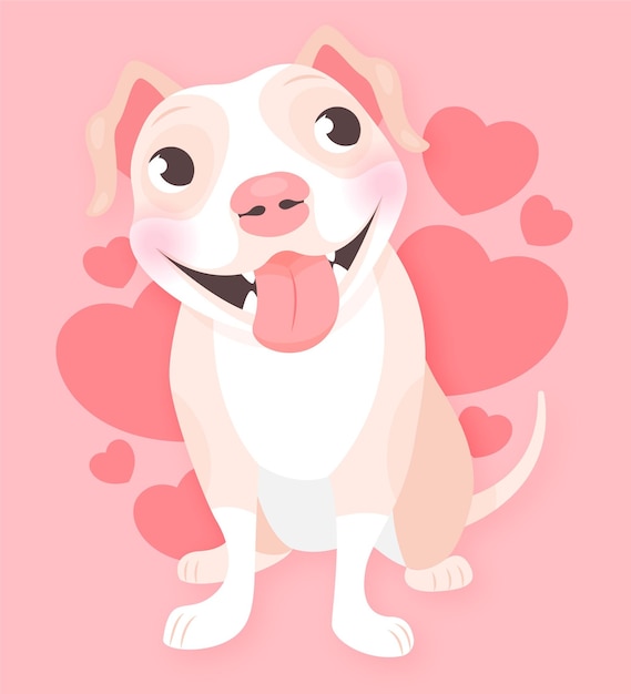 Free Vector cartoon little pitbull illustration