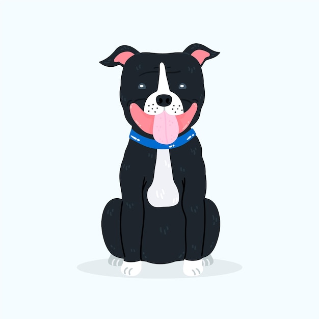 Free Vector cartoon little pitbull illustration