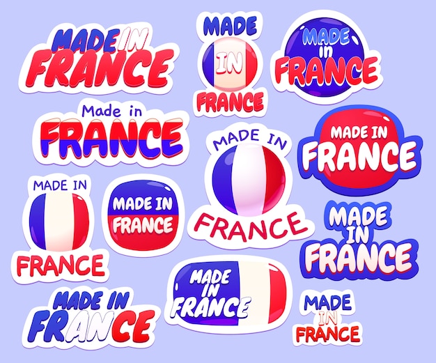 Cartoon made in france stickers collection