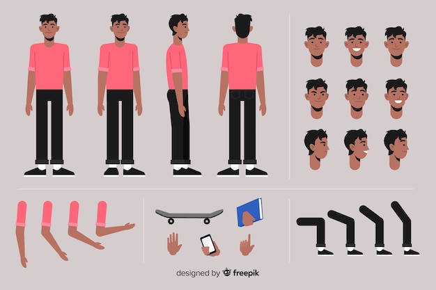 Cartoon man character template